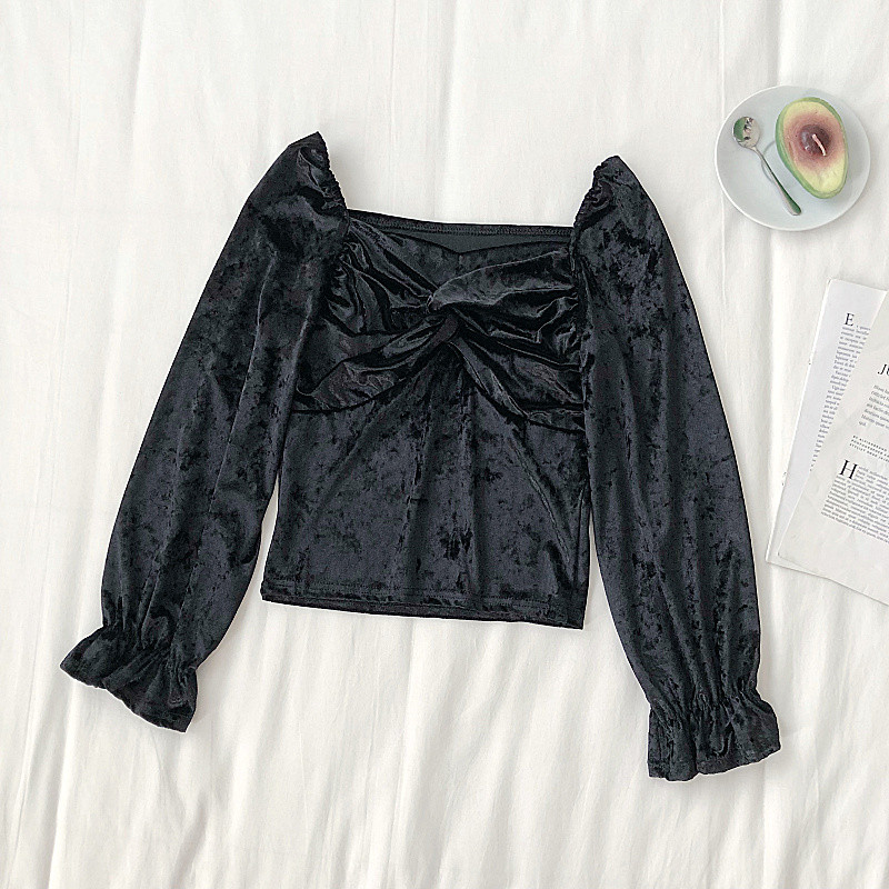 Új modell női bársony blúz két színben