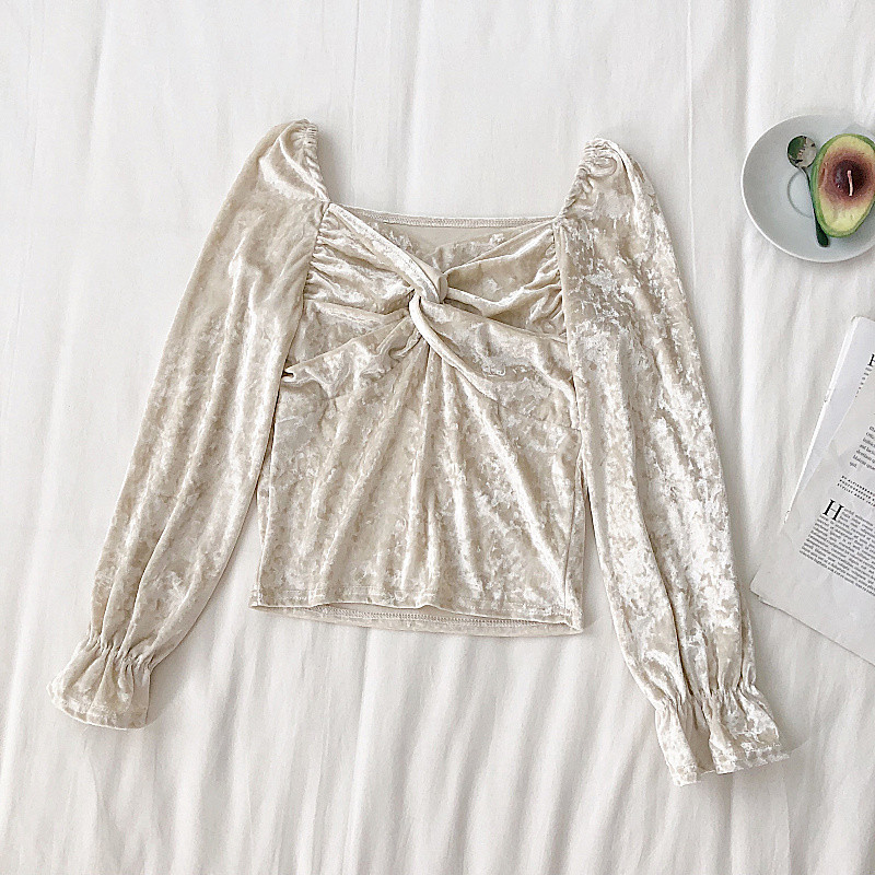 Új modell női bársony blúz két színben