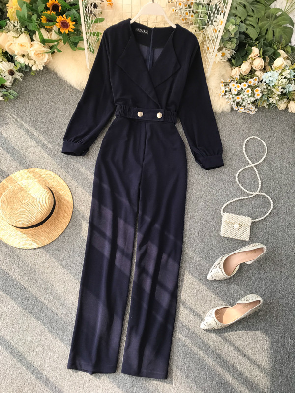 Salopeta de dama eleganta cu maneci lungi si nasturi in diferite culori