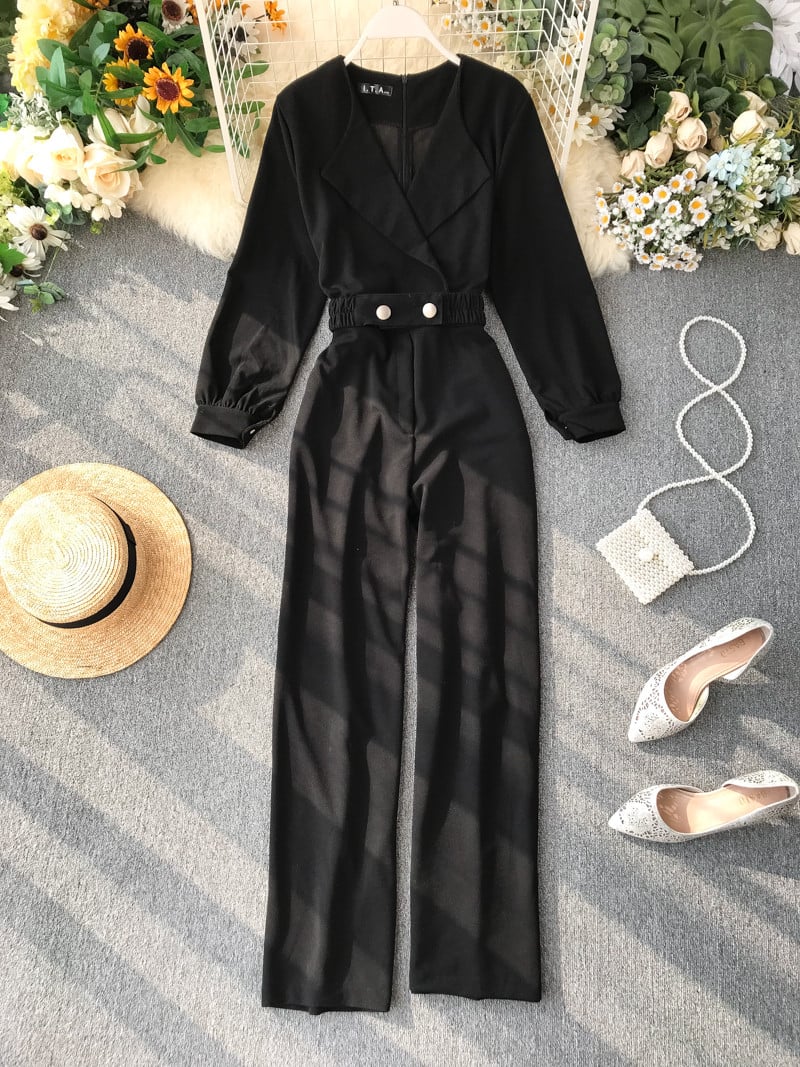 Salopeta de dama eleganta cu maneci lungi si nasturi in diferite culori