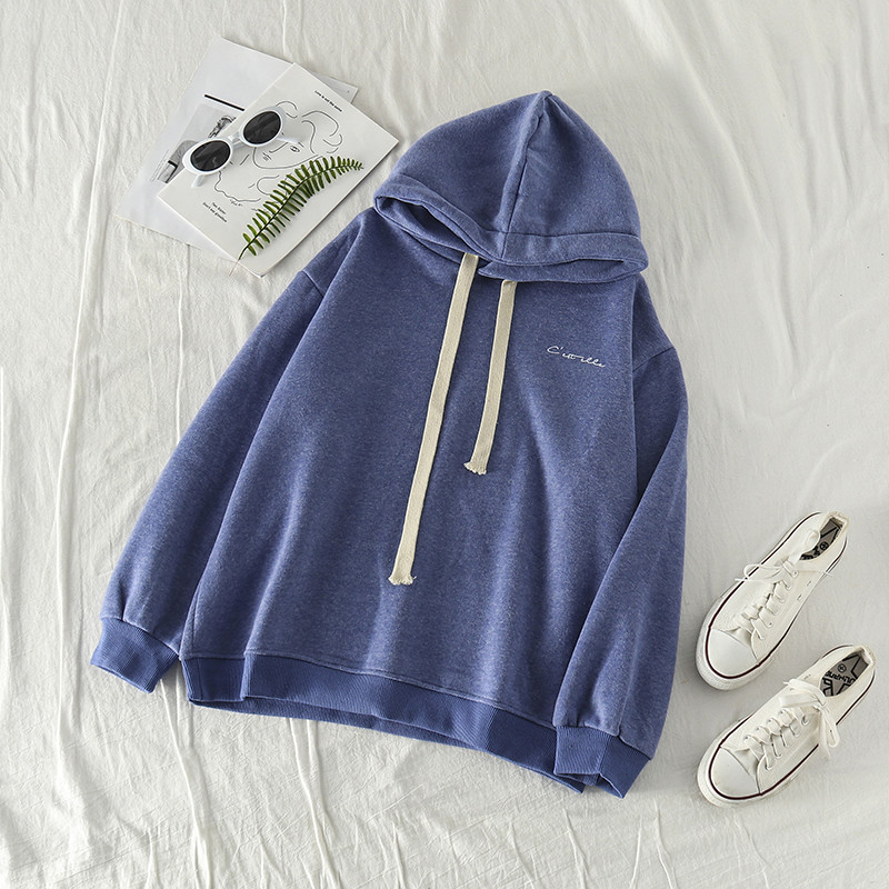 Női pulóver kapucnis kék és rózsaszín színben