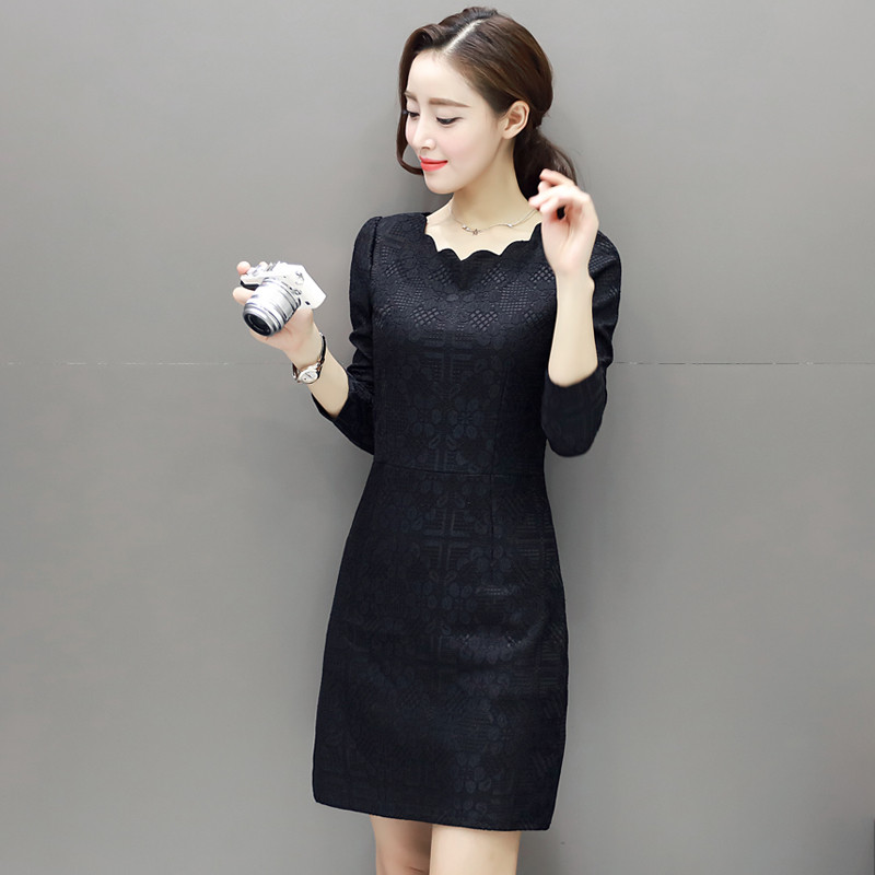 Modern női ruha hosszú ujjú, O-nyakú három színben