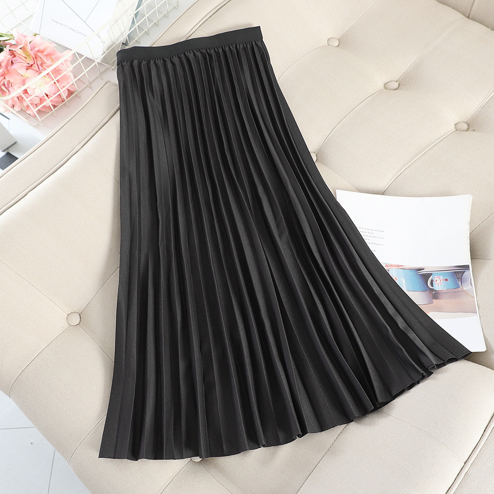 Fusta de dama plisata actuala cu talie inalta in diferite culori