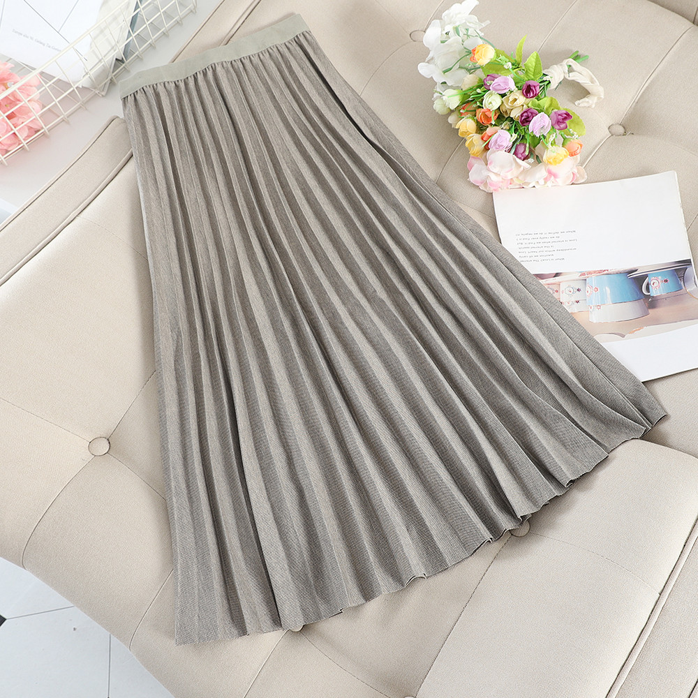 Fusta de dama plisata actuala cu talie inalta in diferite culori
