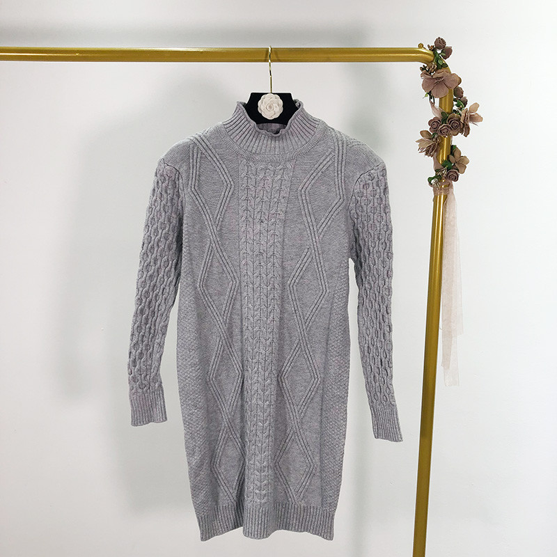 Pulover lung de dama cu guler inalt in patru culori