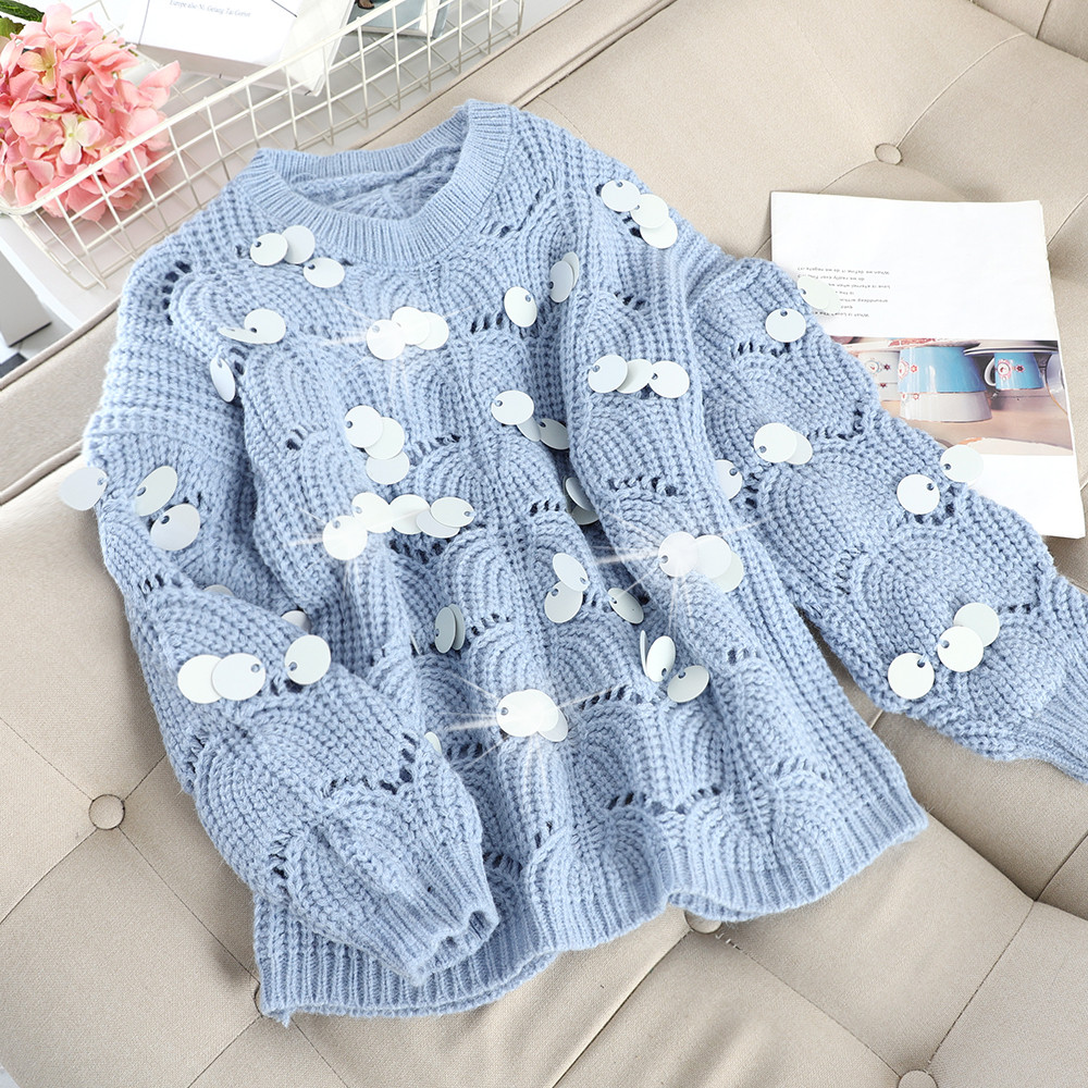 Pulover de dama model nou cu paiete in patru culori