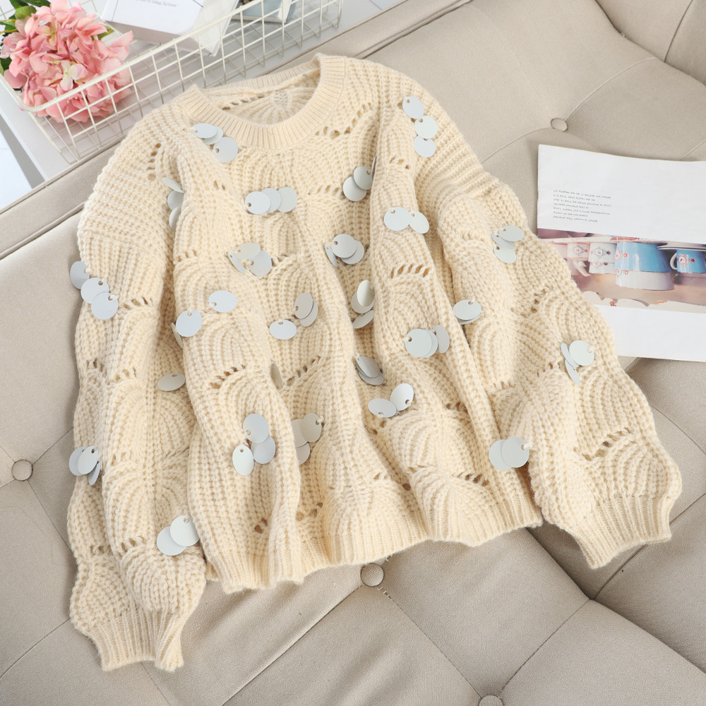 Pulover de dama model nou cu paiete in patru culori