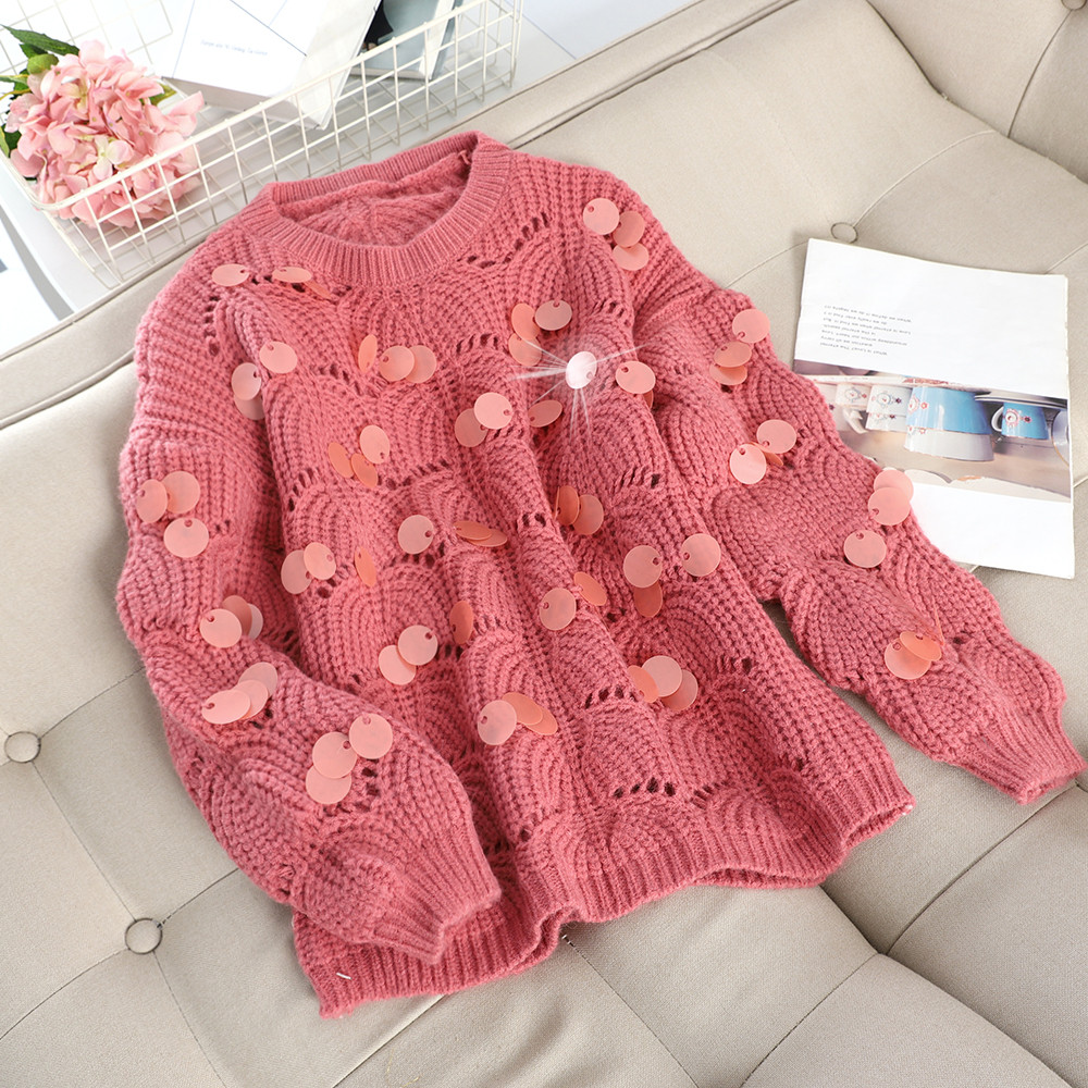 Pulover de dama model nou cu paiete in patru culori