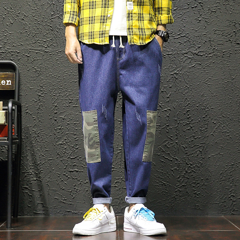 Blugi de bărbați moderni în două culori cu model de camuflaj
