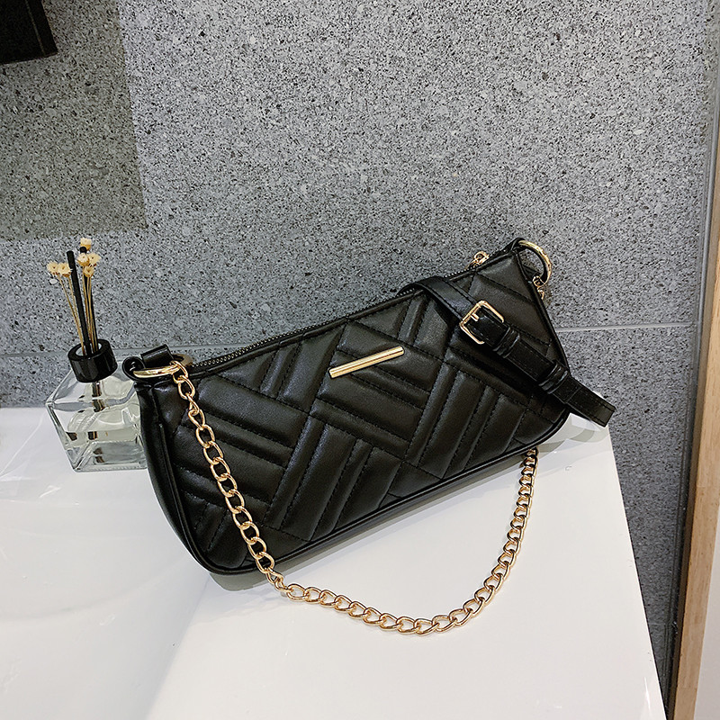 Geanta de dama moderna cu fermoar si lant metalic