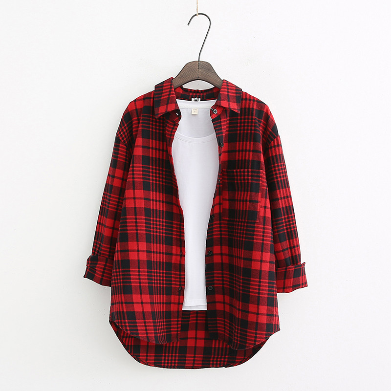 Camasa de dama asimetrica model nou in rosu si negru