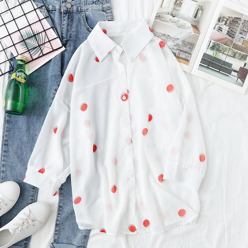 Aktuális női ing 7/8 ujjal, fehér színben