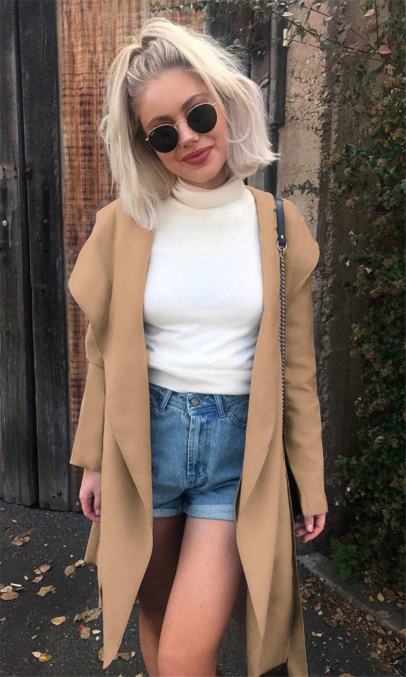 Μοντέρνο γυναικείο μπουφάν για το φθινόπωρο με κουκούλα και κορδόνια σε διάφορα χρώματα