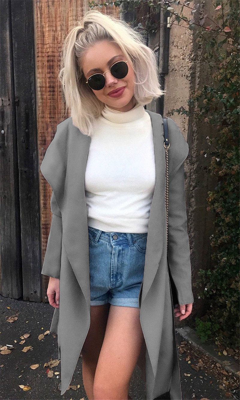 Μοντέρνο γυναικείο μπουφάν για το φθινόπωρο με κουκούλα και κορδόνια σε διάφορα χρώματα