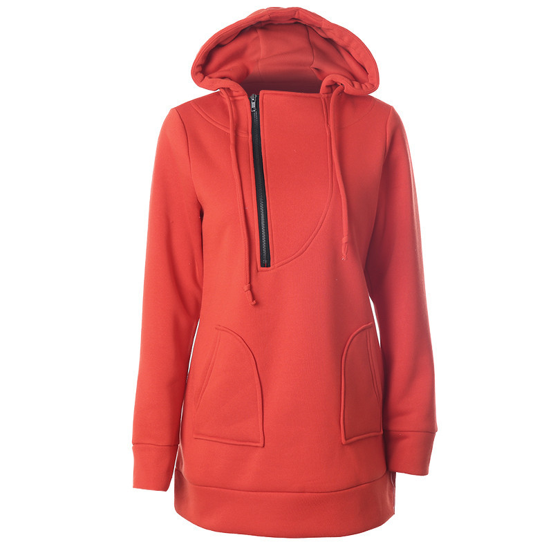 Női alkalmi pulóver kapucnival és cipzárral több színben