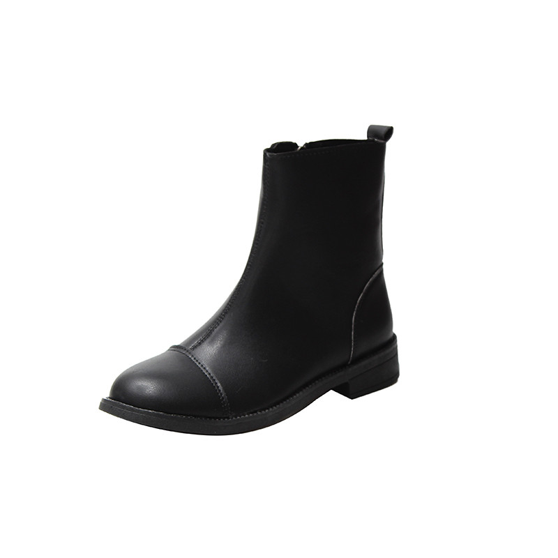 Cizme dama cu fermoar in doua culori - model uni