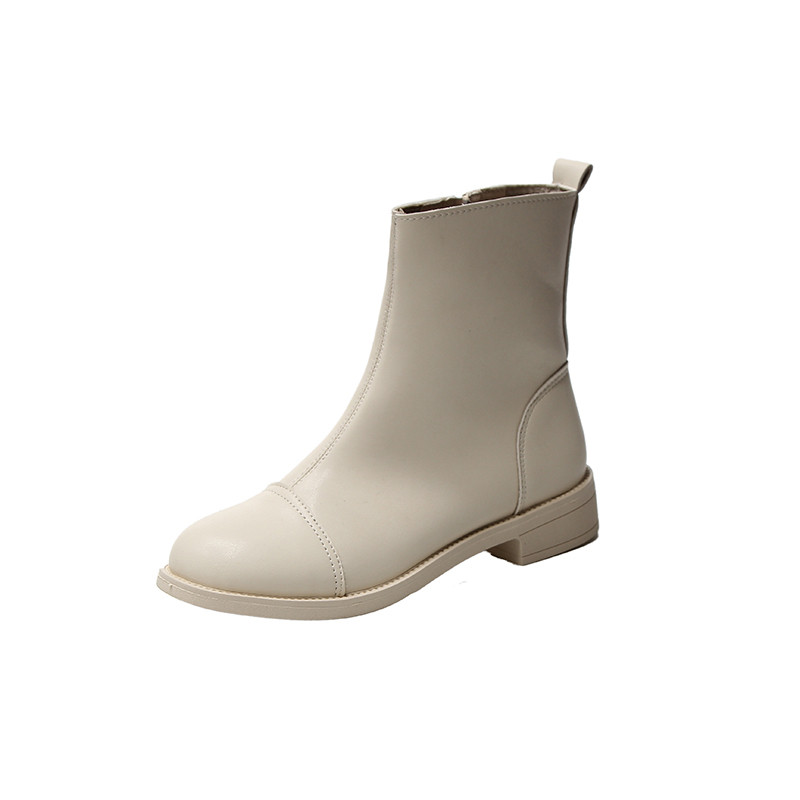 Cizme dama cu fermoar in doua culori - model uni