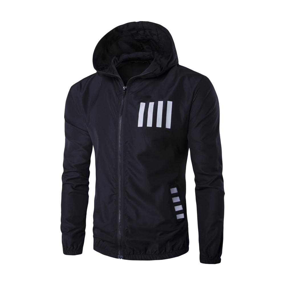 Νέο μοντέλο ανδρικό φούτερ μοντέλο με φερμουάρ και κουκούλα σε λευκό και μαύρο χρώμα