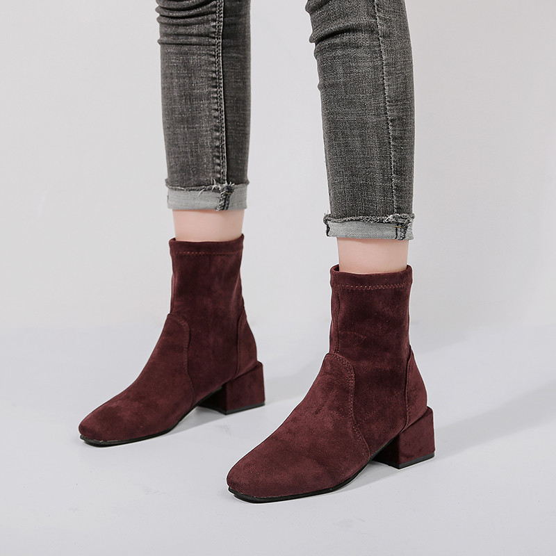 Ghete de dama moderne din piele intoarsa ecologica in doua culori