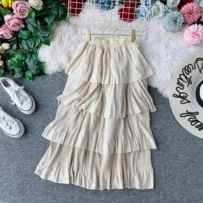 Fusta casual dama cu elastic in patru culori