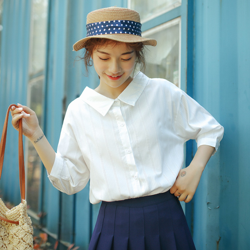 Camasa de dama eleganta model nou cu guler clasic in doua culori