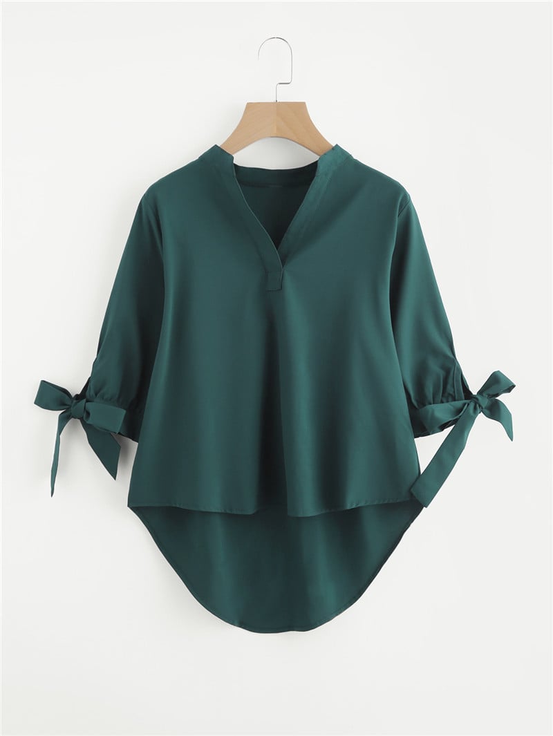 Cămașă modernă de damă cu decolteu în V în mai multe culori