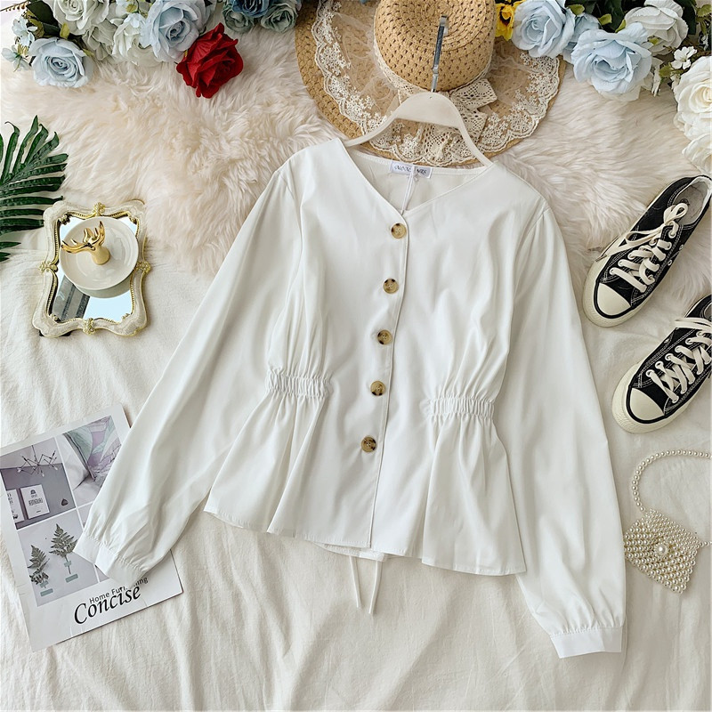 Bluze casual de dama cu maneci lungi si nasturi in diferite culori