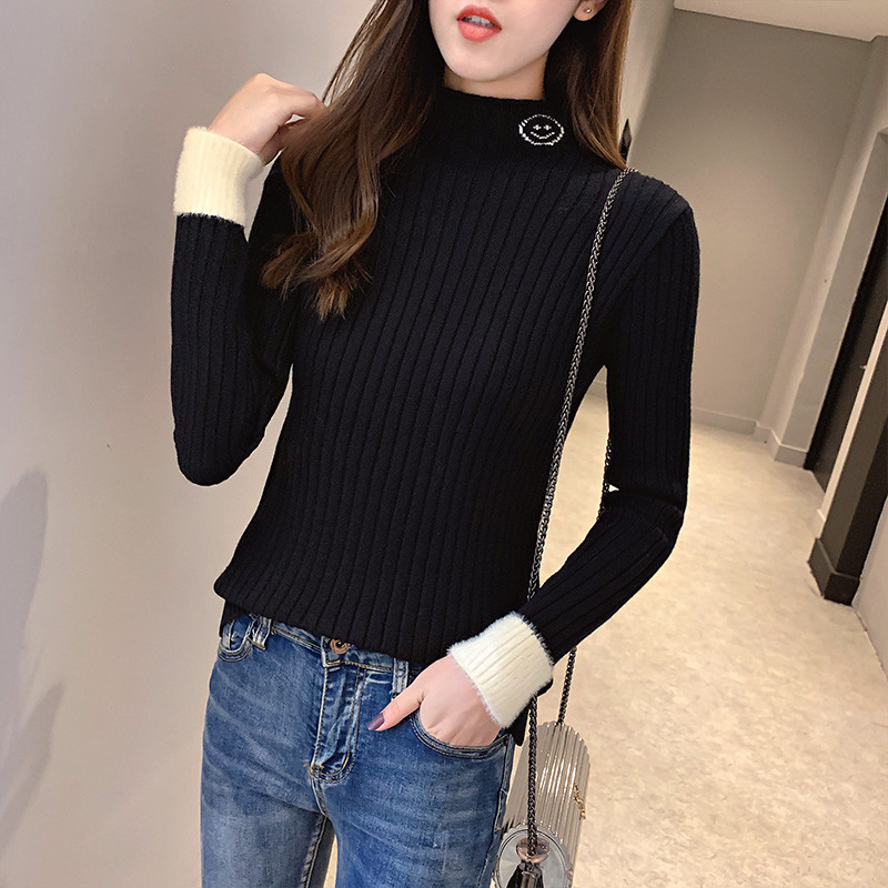 Bluza de dama moderna in mai multe culori cu guler inalt