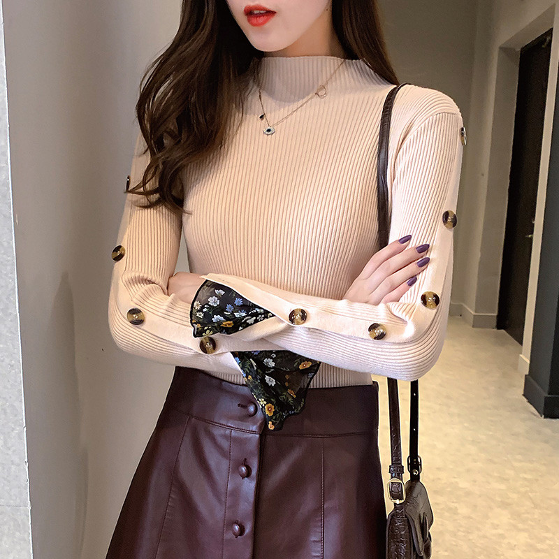 Bluza de dama moderna in mai multe culori cu nasturi si model floral