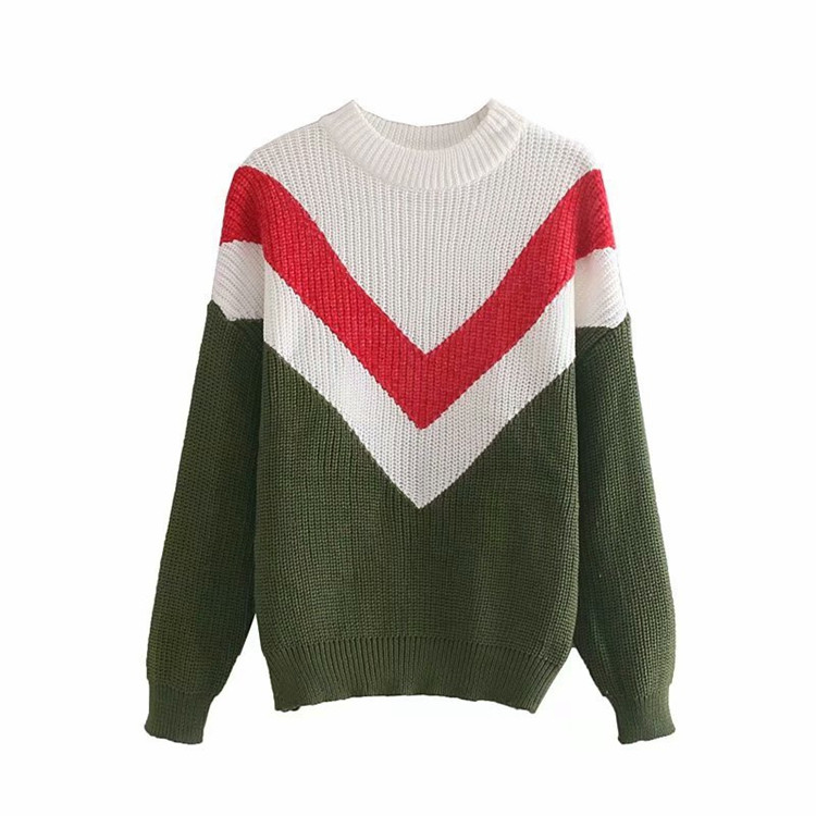 Pulover casual de dama cu guler si model