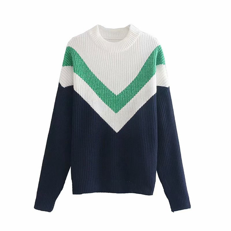 Pulover casual de dama cu guler si model