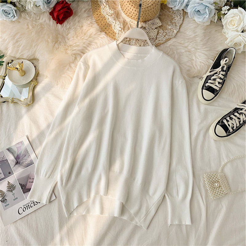 Pulover casual dama asimetric in diferite culori