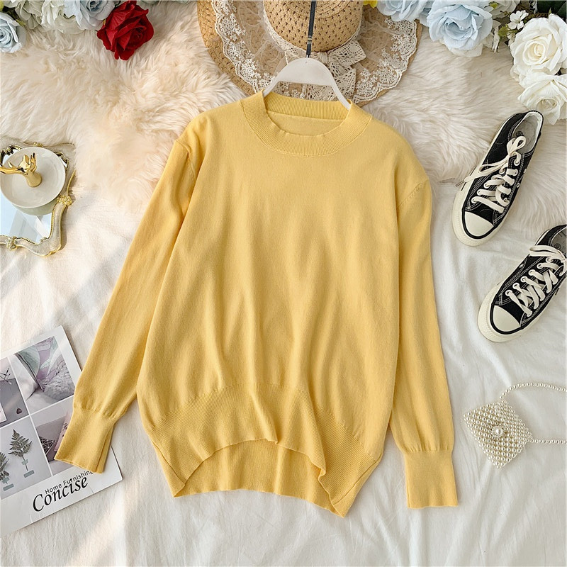 Pulover casual dama asimetric in diferite culori