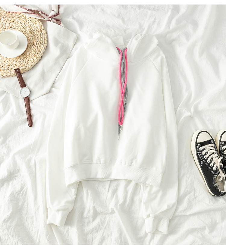 Bluza sport dama in trei culori cu gluga si cravate