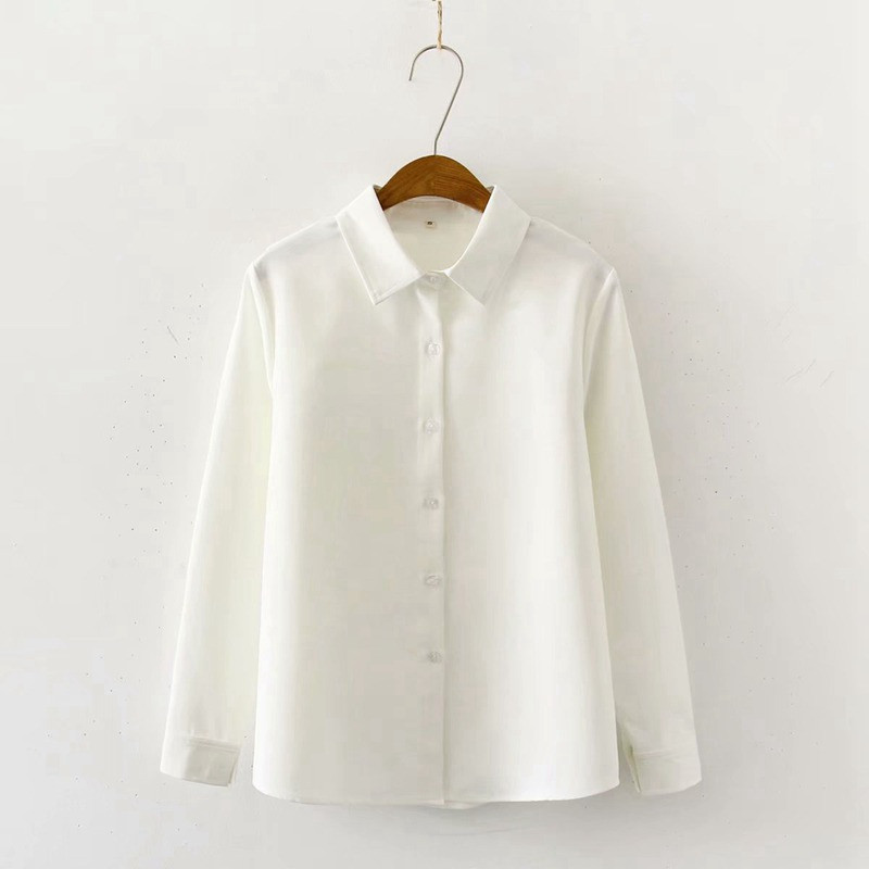 Camasa de dama model nou cu guler clasic si maneci lungi in alb si albastru