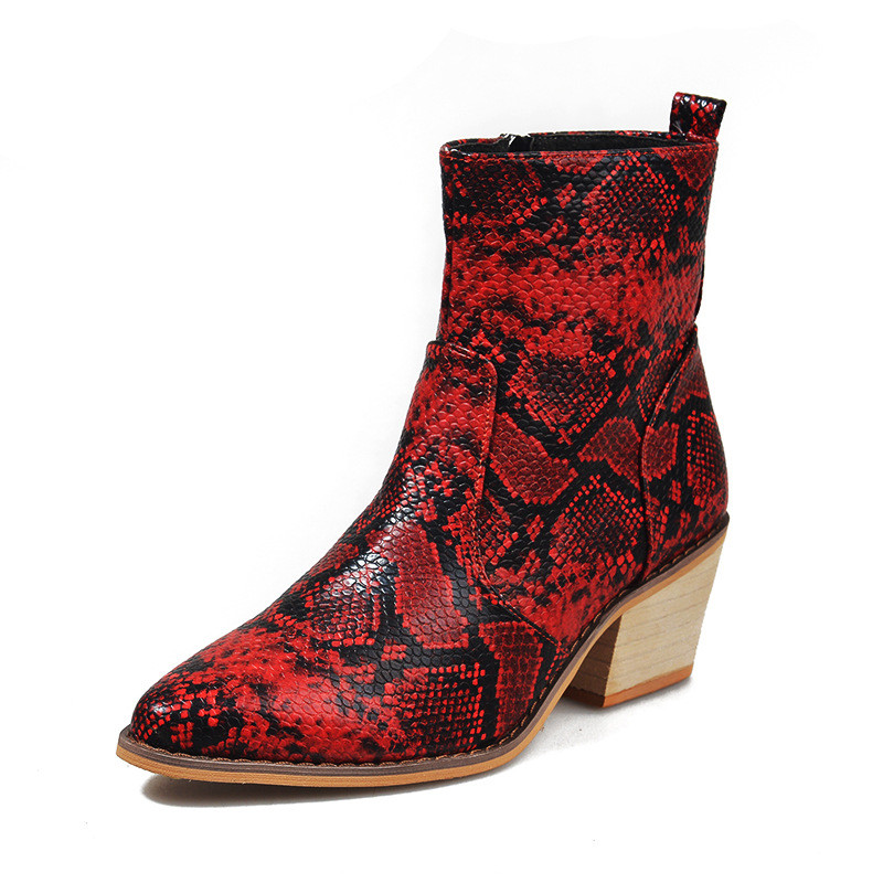 Cizme de dama elegante cu model animal in trei culori