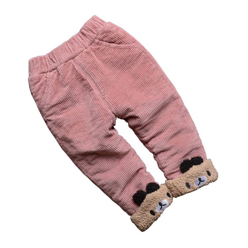 Pantaloni copii moderni pentru fete in patru culori cu element 3D