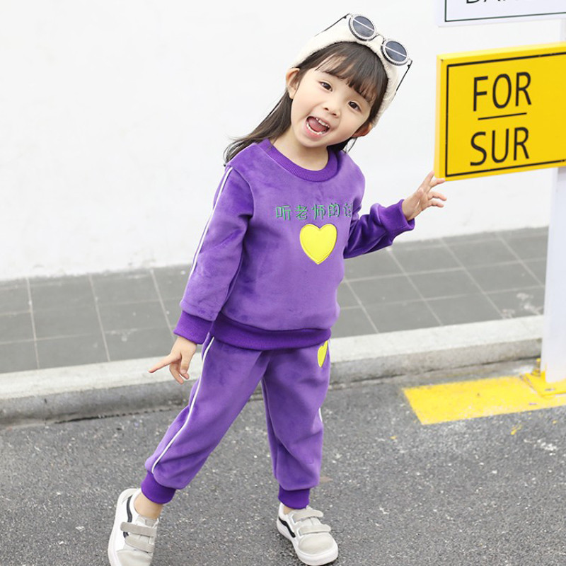 Set copii in doua culori cu broderie - pentru fete