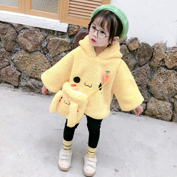 Pulover pentru copii modern pentru fete - in doua culori cu element 3D