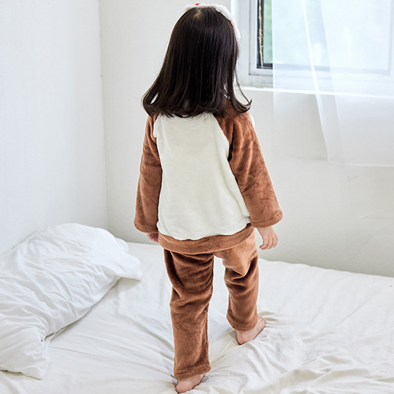 Pijamale pentru copii in trei culori cu buzunare si element 3D pentru fete