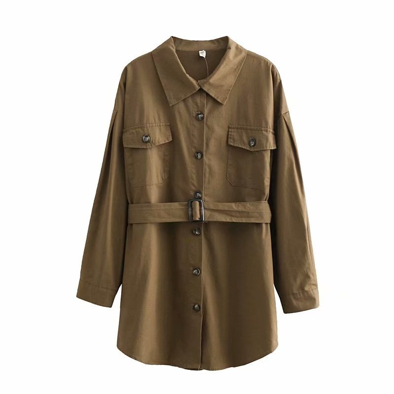 Cămașă de damă cu curea în talie în mai multe culori