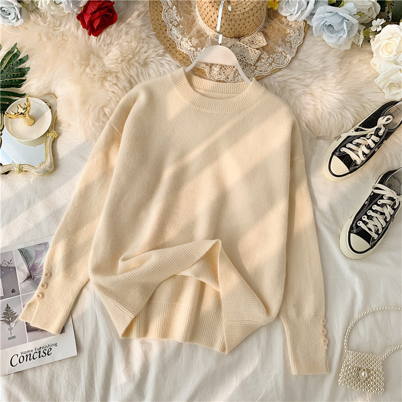 Lezser női letisztult pulóver ovális nyakkivágással több színben