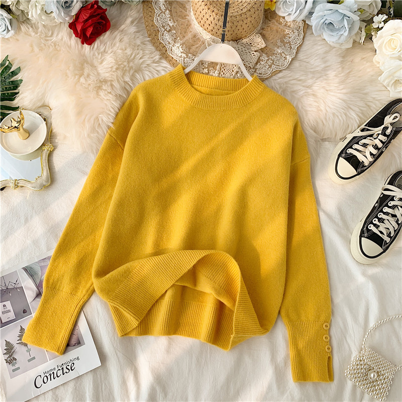 Lezser női letisztult pulóver ovális nyakkivágással több színben