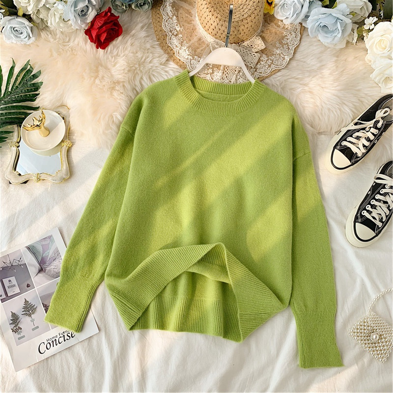 Lezser női letisztult pulóver ovális nyakkivágással több színben