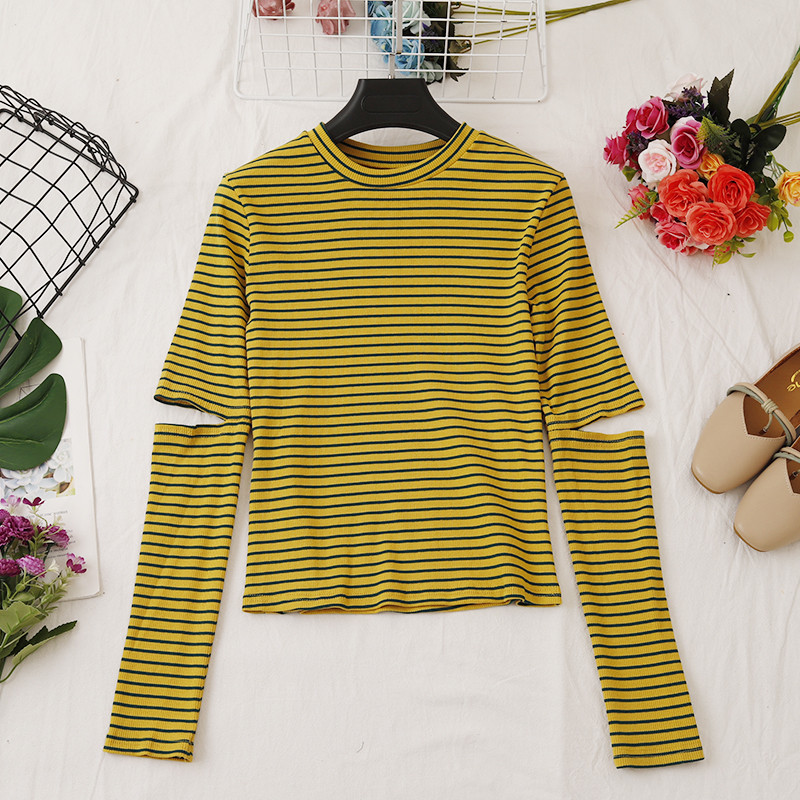 Csíkos, hosszú ujjú női blúz öt színben