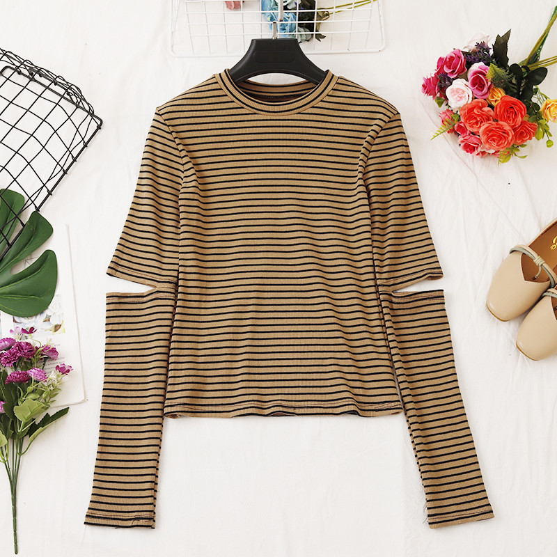 Csíkos, hosszú ujjú női blúz öt színben