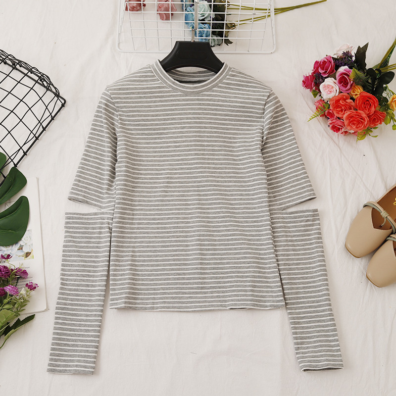 Csíkos, hosszú ujjú női blúz öt színben