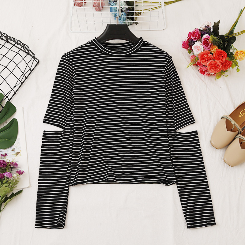 Csíkos, hosszú ujjú női blúz öt színben