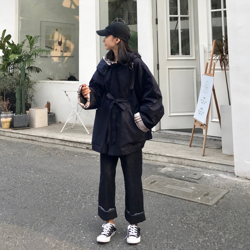 Női széles kabát két színben - bézs és kék