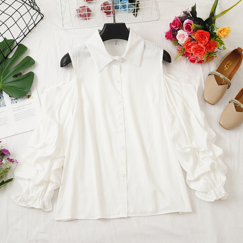 Camasa de dama actuala in patru culori cu umerii goi